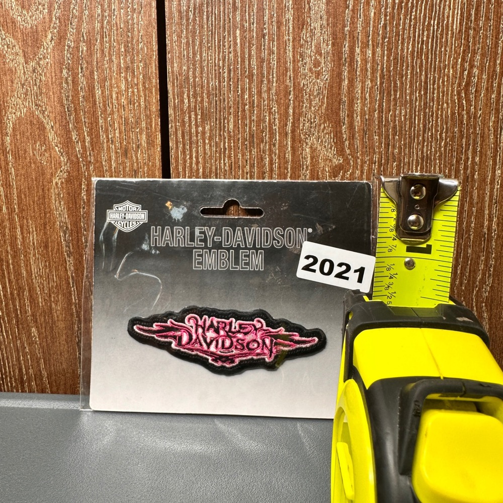 NEW 2005 Harley-Davidson Pink 4" Winged Logo Embroidered Patch Emblem Biker Y2K - Picture 6 of 7